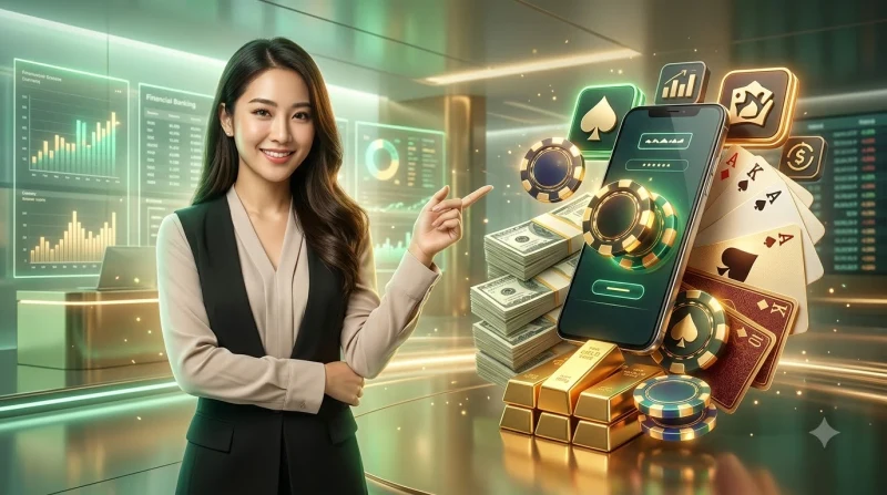 Blackjack online tại VSbet - giao diện chơi bài trên laptop với chip vàng